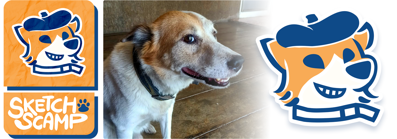 Scampy: The face behind the logo and mascot It's me the SketchScamp!