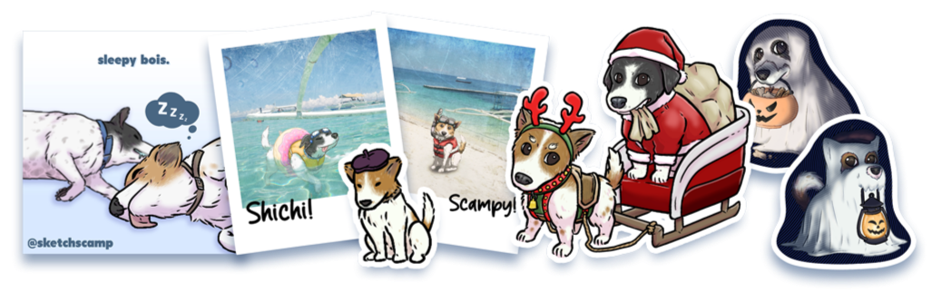 Some inspired works of Shichi and Scampy It's me the SketchScamp!